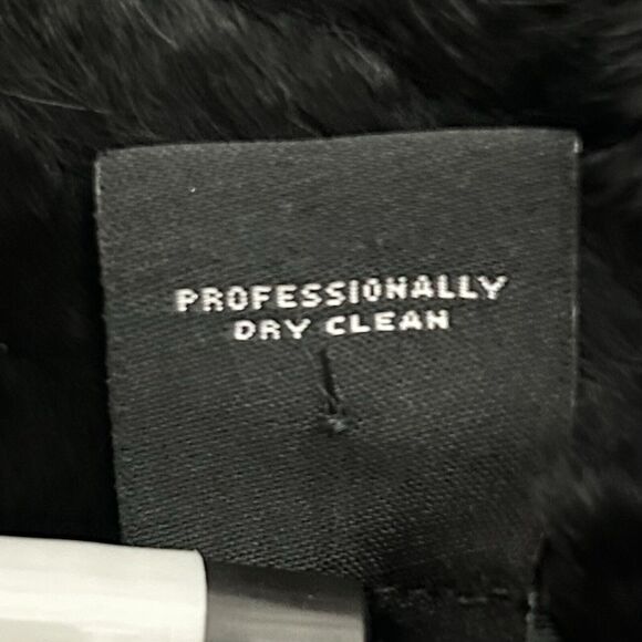 C By Bloomingdale's Cashmere Pullover Sweater Rabbit Fur Neckline Size XS Black - Picture 10 of 11